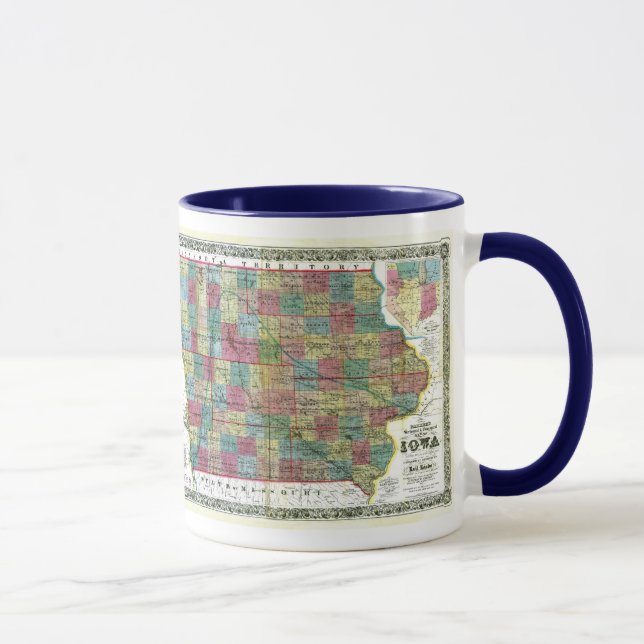 Tasse Carte de l'Iowa et drapeau d'état (Droite)