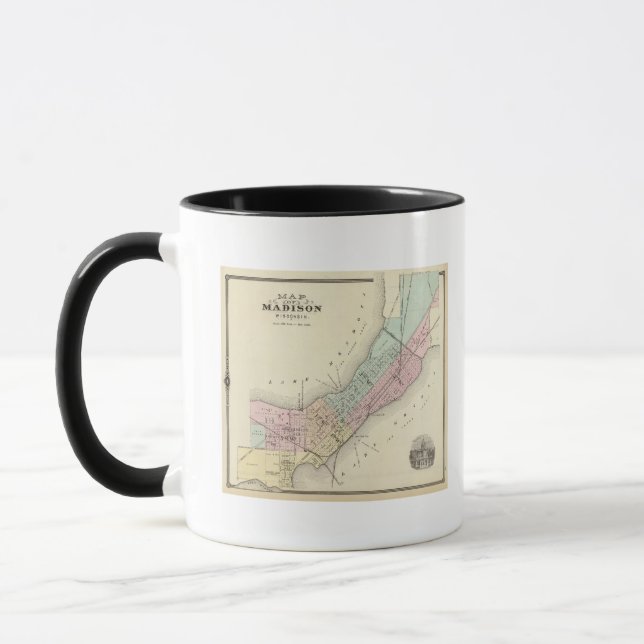 Tasse Carte de Madison, Wisconsin (Gauche)