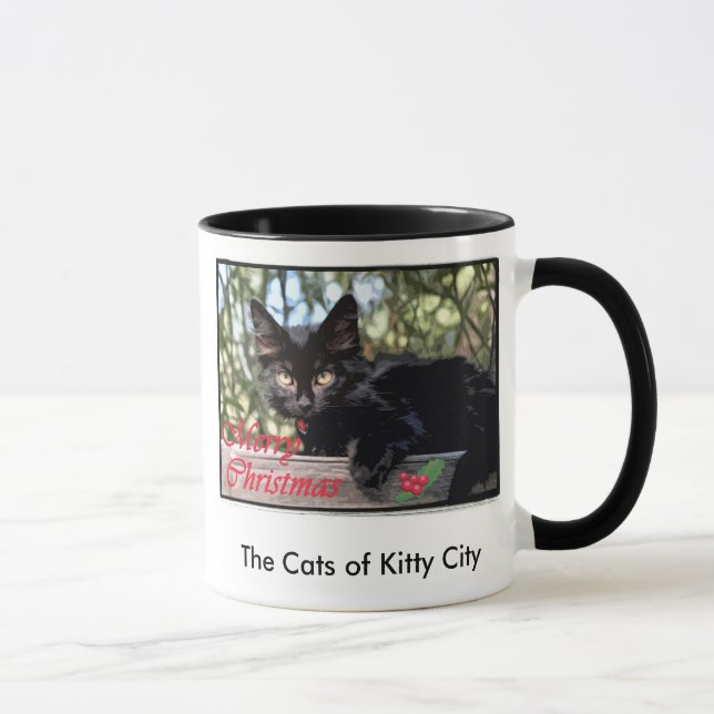 Tasse Carte de Noël de Mondo Longwhiskers, les chats de… (Droite)