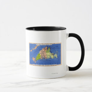 Tasse Carte détaillée de l'île