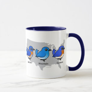 Tasse Carte d'oiseau bleu