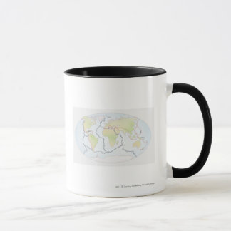 Tasse Carte du monde montrant des marges de plat