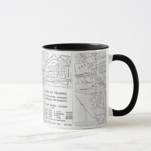 Tasse Carte ethnique de voisinage du New Jersey 1911 de