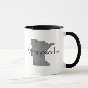 Tasse Carte Minnesota Formé Vintage Gris Chalkboard