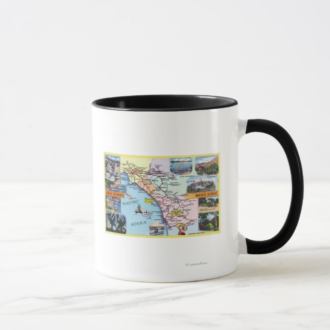 Tasse Carte routière des autoroutes romantiques de l'CA  (Droite)