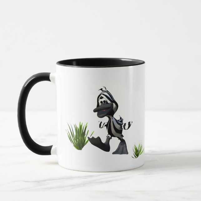 Tasse Carton mignon Zebra Duck (Gauche)