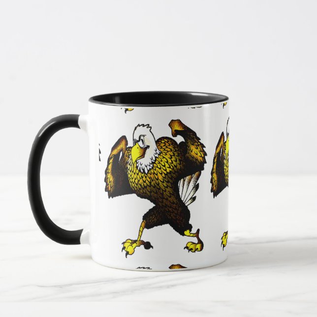 Tasse Cartoon Combattre l'aigle (Gauche)