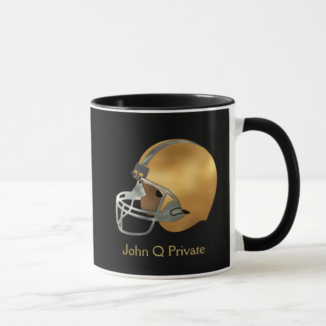 Tasse Casque de football Gold et Silver Personnalisé (Droite)