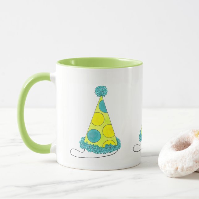Tasse Casquette de la soirée Polka Dot heureux Anniversa (Avec donut)