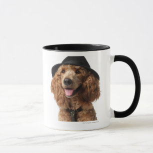 Tasse Casquette et cravate de port d'or de chien de