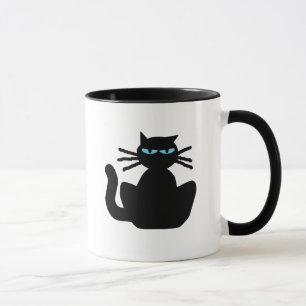 Tasse Cat noir sassy aux yeux bleus