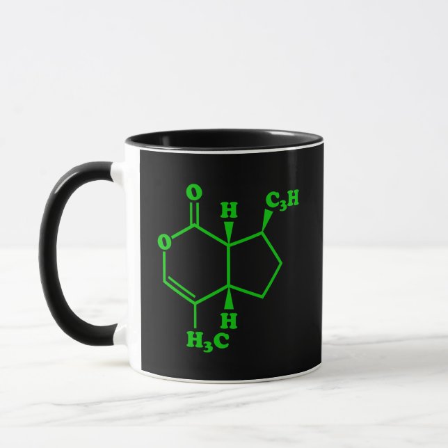 Tasse Catnip Nepetalactone Formule chimique moléculaire (Gauche)