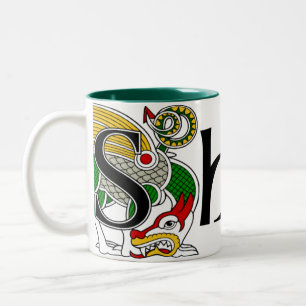 Tasse celtique de dragon de bassie