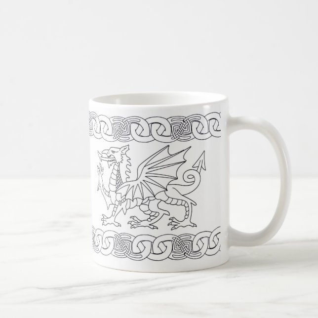 Tasse celtique de Gallois avec le dragon et noeuds (Droite)