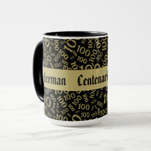 Tasse Centenaire Anniversaire Numéro Motif 100 Noir/Or