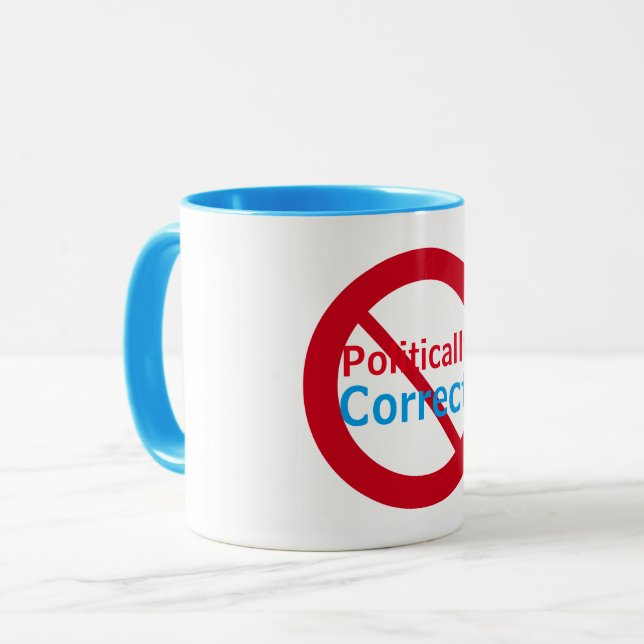 Tasse Cercle rouge bleu anti-politiquement correct (Devant gauche)