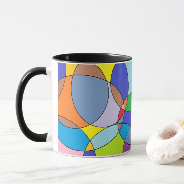 Tasse Cercles de couleur et ovales (Avec donut)