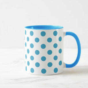 Tasse Cercles Pois bleu paon