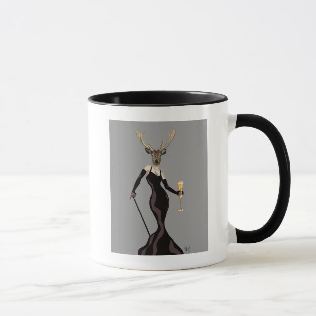 Tasse Cerf glamour en noir 2 (Droite)
