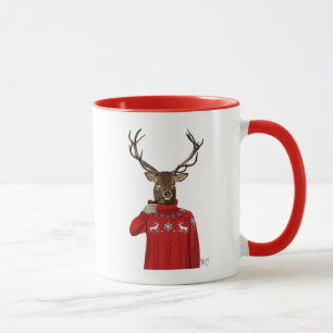 Tasse Cerfs communs dans le chandail 2 de ski
