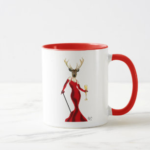 Tasse Cerfs communs de charme en rouge