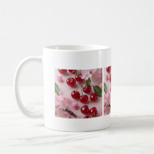 Tasse Cerises Rouges & Fleurs de Cerisier – Mug en