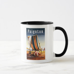 Tasse Chaise de plage de chemins de fer et affiche