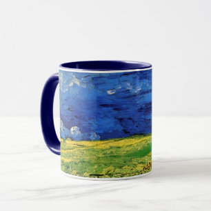 Tasse Champ de blé sous ciel nuageux par Vincent van Gog