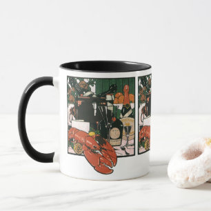 Tasse Champagne au homard vintage, fête élégante et chic