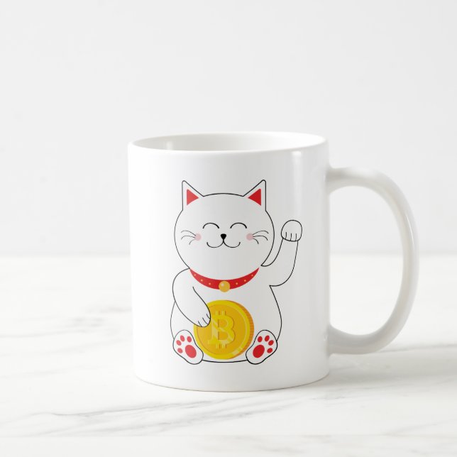 Tasse chanceuse de Bitcoin de chat de Maneki Neko (Droite)