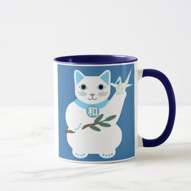 Tasse chanceuse de chat de paix (Droite)