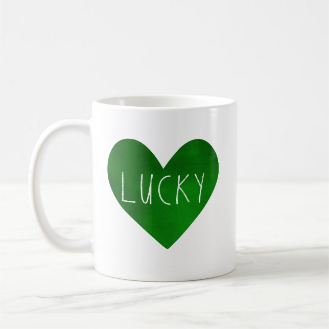 Tasse chanceuse irlandaise Rae Dunn de coeur (Gauche)
