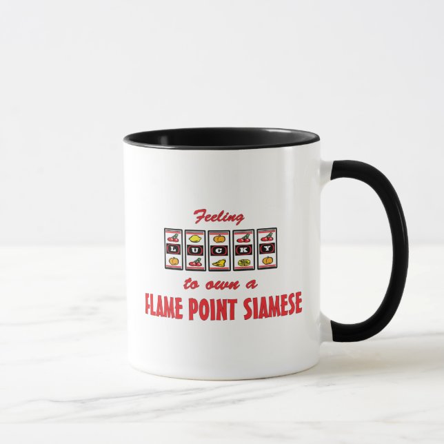 Tasse Chanceux au propre une conception siamoise de chat (Droite)