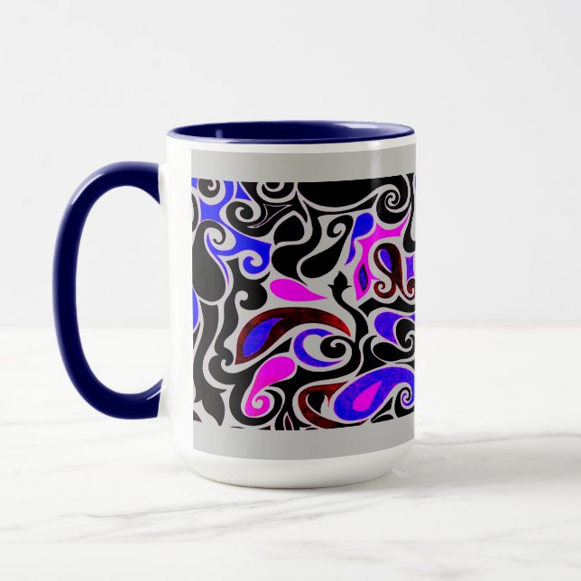 Tasse Changer la couleur Wacky Retro Swirl (Gauche)