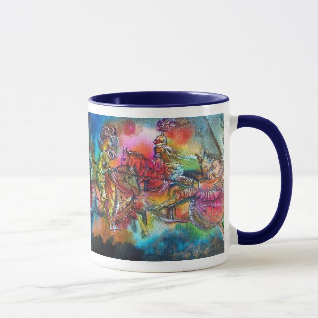 TASSE CHANSON DE ROLAND/ COMBAT DES CHEVALIERS EN TOURNO (Droite)