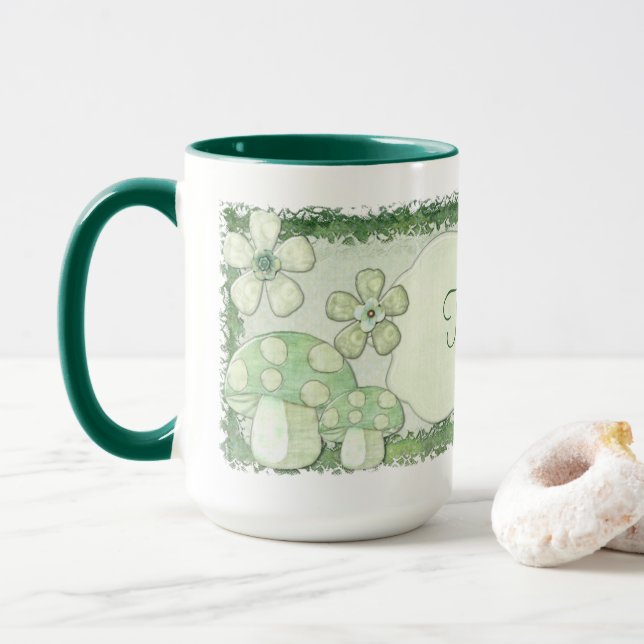 Tasse Chantily Whimsical Mixte Media NAME (Avec donut)