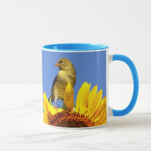 Tasse Chardonneret américain sur le tournesol