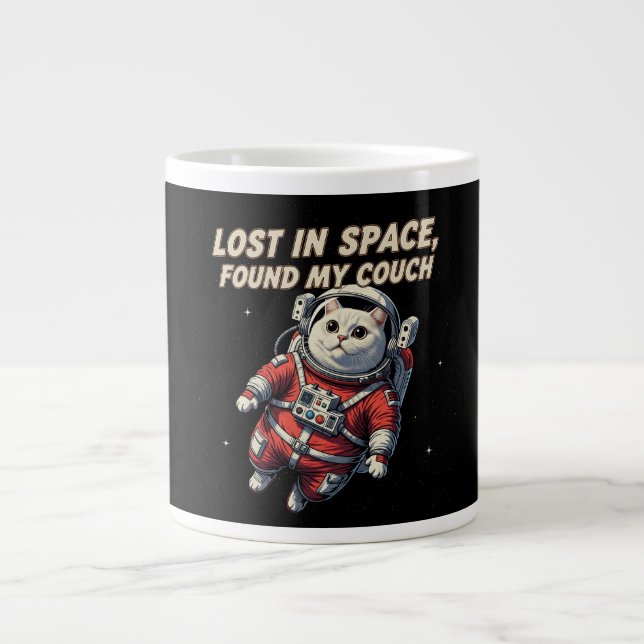 Tasse Chat Astronaute Drôle : Perdu dans l'Espace (Devant)
