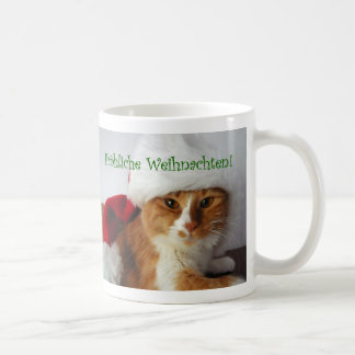 Tasse Chat de Noël Allemand avec Chapeau de Père N