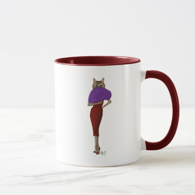 Tasse Chat En Robe Rouge (Droite)