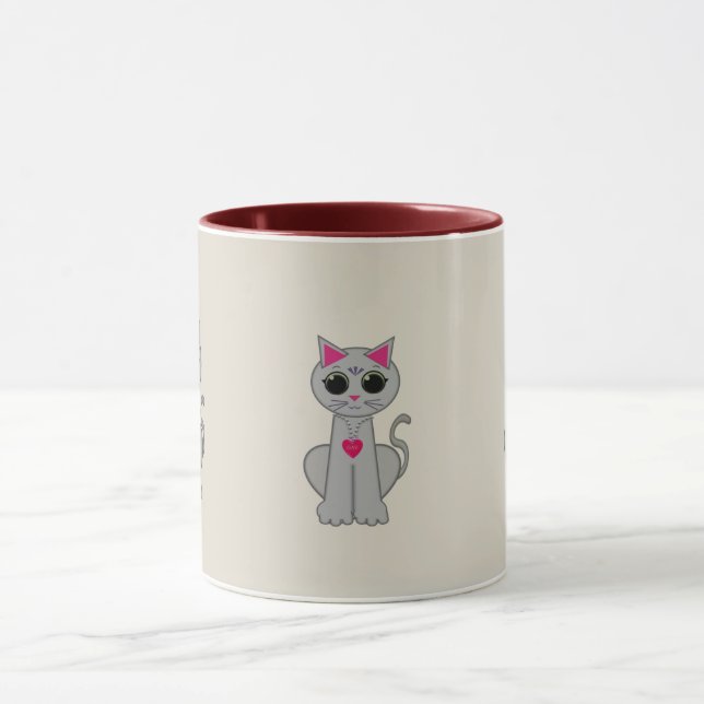 Tasse Chat gris mignon (Centre)