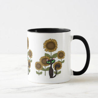 Tasse Chat noir de tournesol