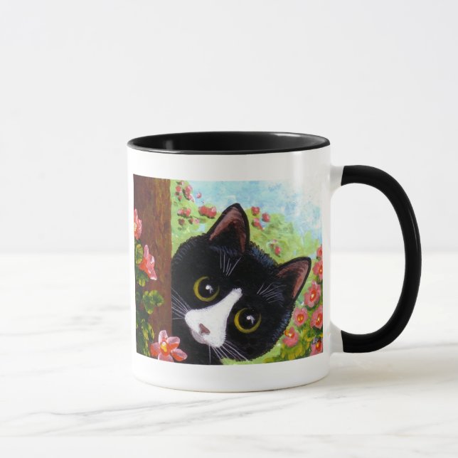 Tasse Chat noir drôle Creationarts de smoking (Droite)