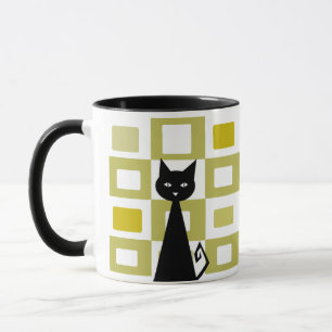Tasse Chat noir rétro