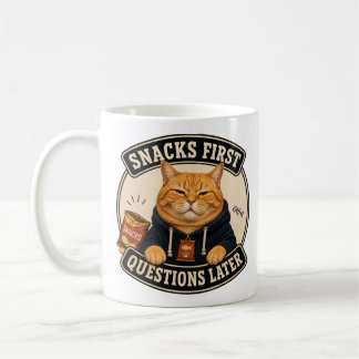Tasse Chat Orange | Snacks D'abord, Questions Ensu