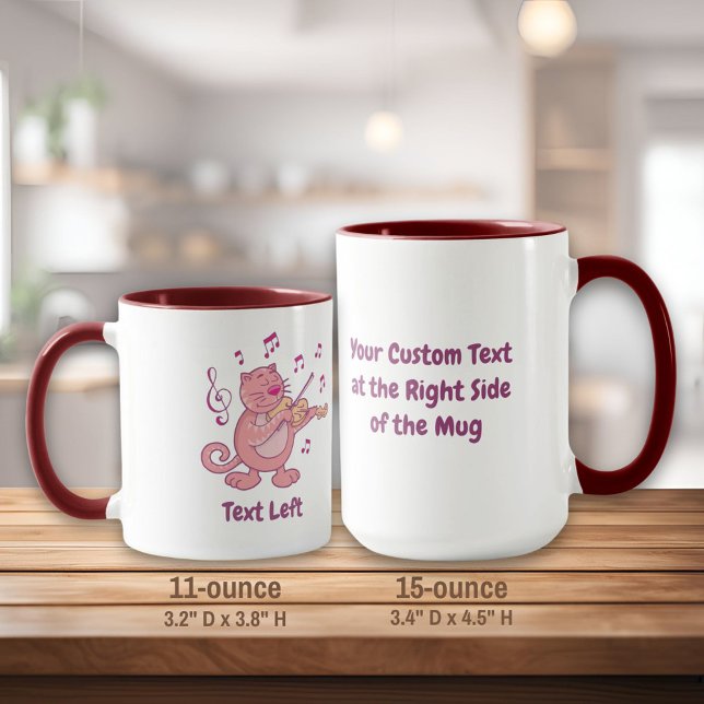 Tasse Chat rose avec Violon (Créateur téléchargé)