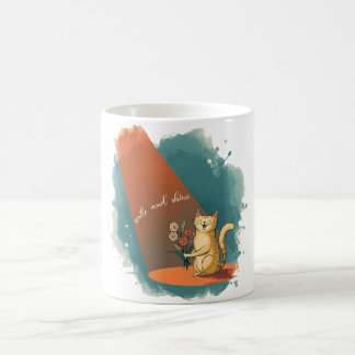Tasse Chat Sourire Tenant une Fleur | “Souris et B