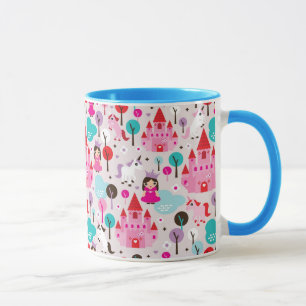 Tasse château et licorne de princesse d'enfants