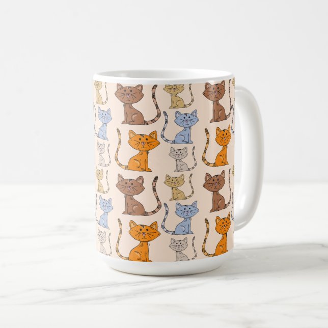 Tasse Chats Colorés Mignons (Devant droit)