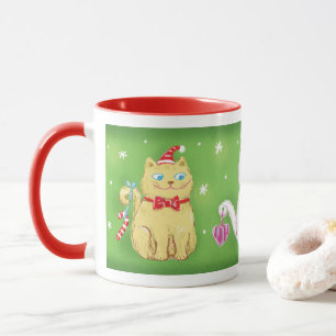 Tasse Chats de Noël mignons de dessin animé avec des cha